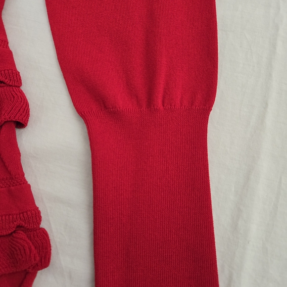 Muse By Marchesa Elegant Red Ruffled Dress - Picture 7 of 12